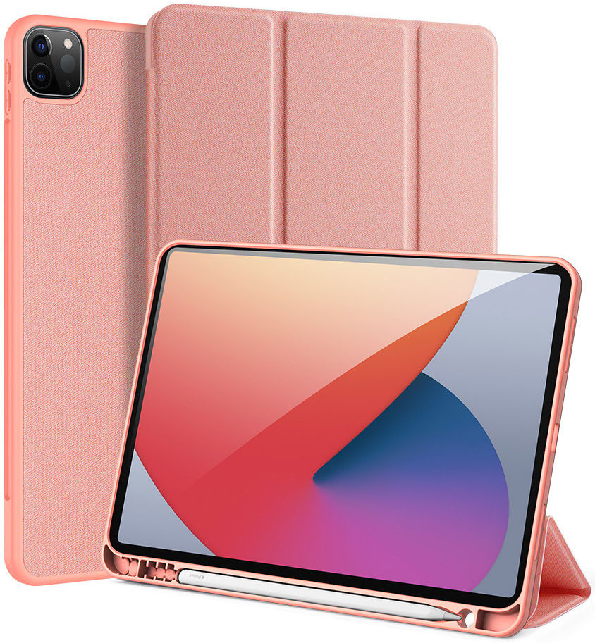Dux Ducis Domo Apple iPad Pro 12.9 2021 Hoes Tri-Fold Book Case Roze afbeelding 1