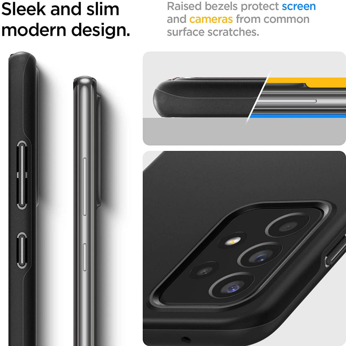 Spigen Thin Fit Samsung Galaxy A52 / A52S Hoesje Back Cover Zwart afbeelding 4