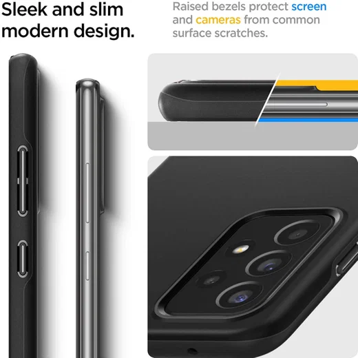 Spigen Thin Fit Samsung Galaxy A52 / A52S Hoesje Back Cover Zwart afbeelding 4