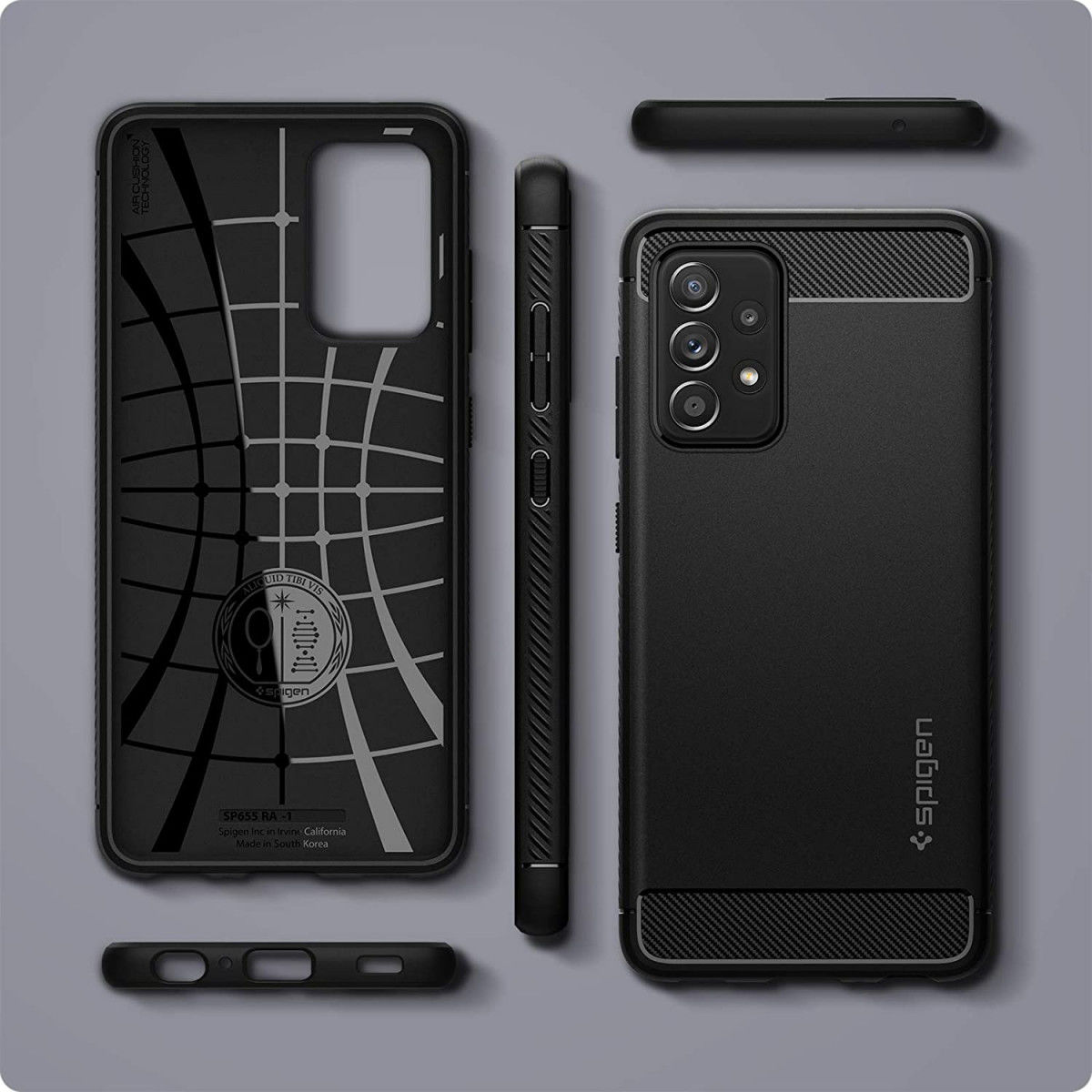 Spigen Rugged Armor Samsung Galaxy A52 / A52S Hoesje Back Cover Zwart afbeelding 8
