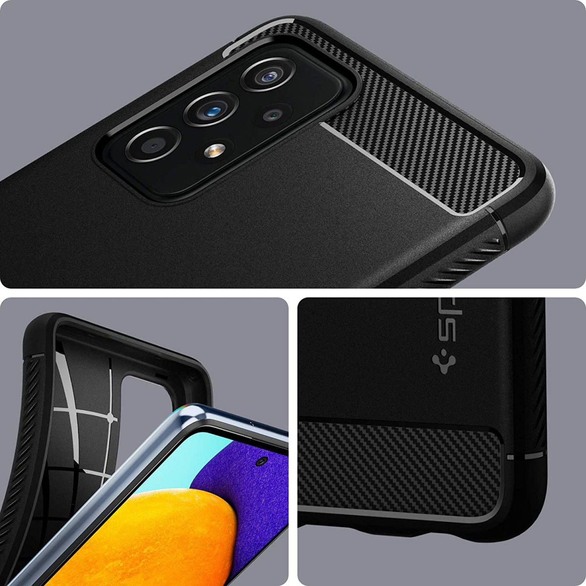 Spigen Rugged Armor Samsung Galaxy A52 / A52S Hoesje Back Cover Zwart afbeelding 9