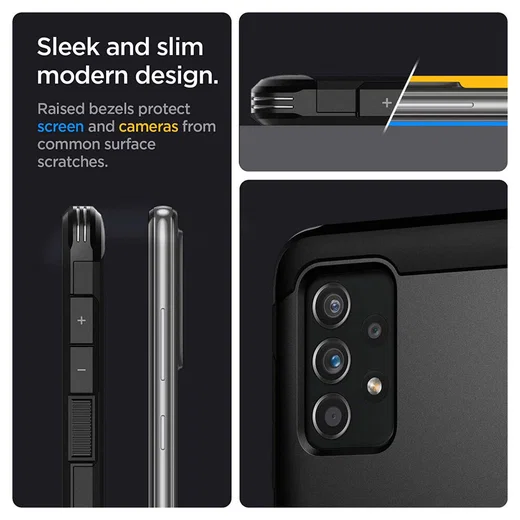 Spigen Tough Armor Samsung Galaxy A52 / A52S Hoesje Back Cover Zwart afbeelding 3