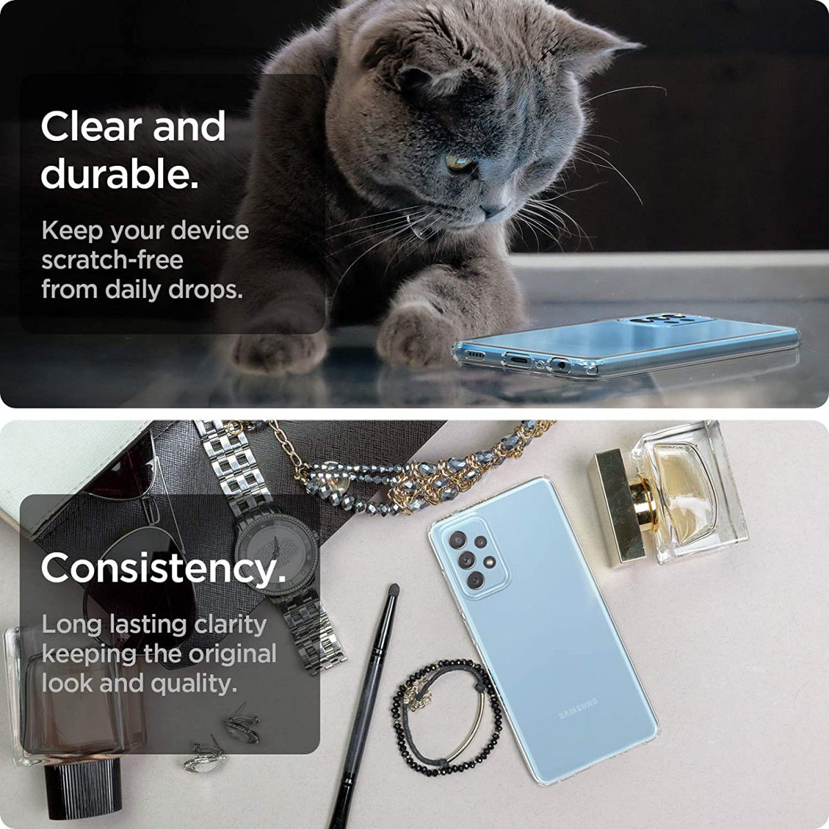 Spigen Liquid Crystal Samsung Galaxy A72 Hoesje Transparant afbeelding 4