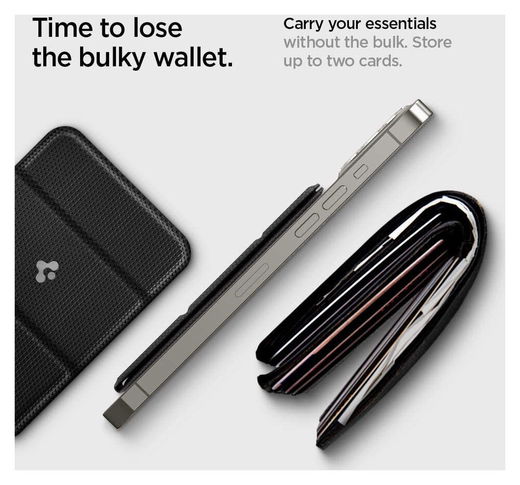 Spigen Smart Fold Wallet Apple MagSafe Kaarthouder voor iPhone Zwart afbeelding 6