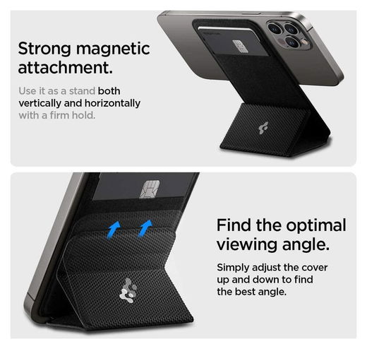 Spigen Smart Fold Wallet Apple MagSafe Kaarthouder voor iPhone Zwart afbeelding 9