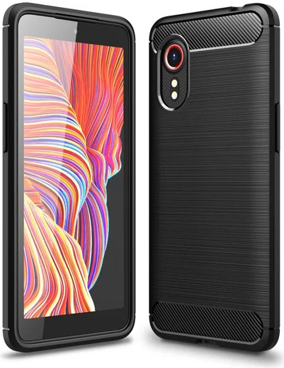 Samsung Galaxy Xcover 5 Hoesje Geborsteld TPU Flexibele Cover Zwart afbeelding 5