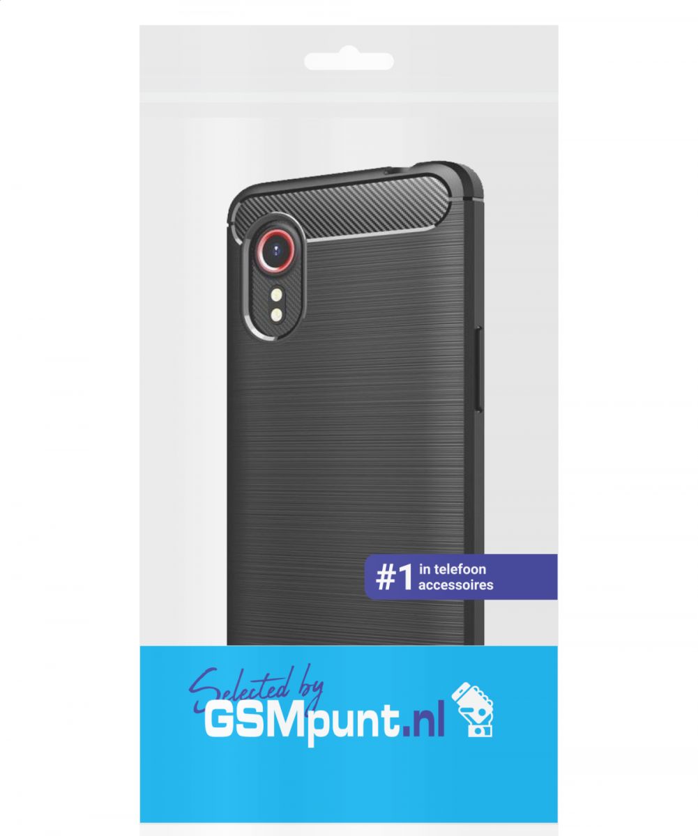Samsung Galaxy Xcover 5 Hoesje Geborsteld TPU Flexibele Cover Zwart afbeelding 2