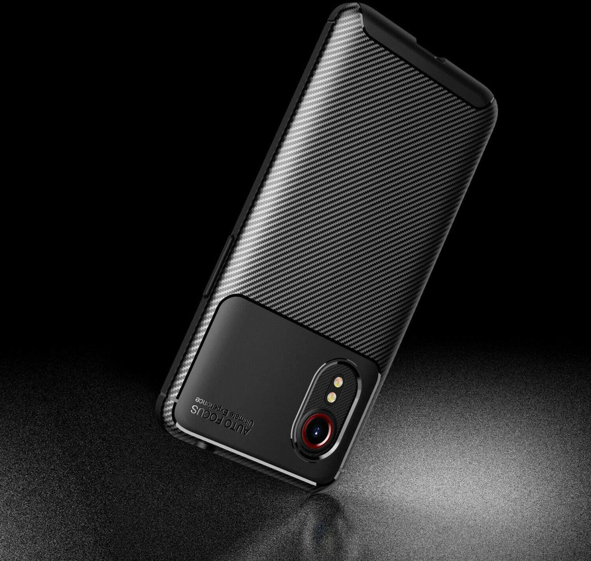 Samsung Galaxy Xcover 5 Hoesje Siliconen Carbon TPU Back Cover Zwart afbeelding 8