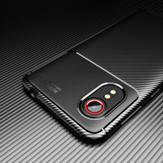 Samsung Galaxy Xcover 5 Hoesje Siliconen Carbon TPU Back Cover Zwart afbeelding 9