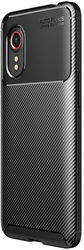 Samsung Galaxy Xcover 5 Hoesje Siliconen Carbon TPU Back Cover Zwart afbeelding