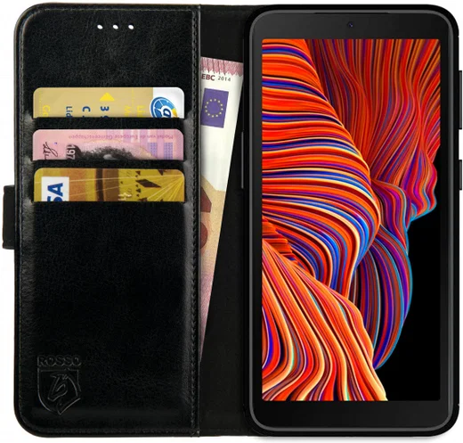 Rosso Element Samsung Galaxy Xcover 5 Hoesje Wallet Book Cover Zwart afbeelding 1