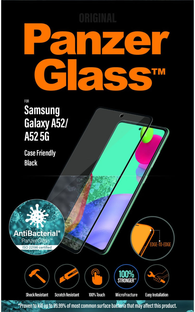 PanzerGlass Samsung Galaxy A53 / A52(S) Screenprotector Zwart afbeelding 1