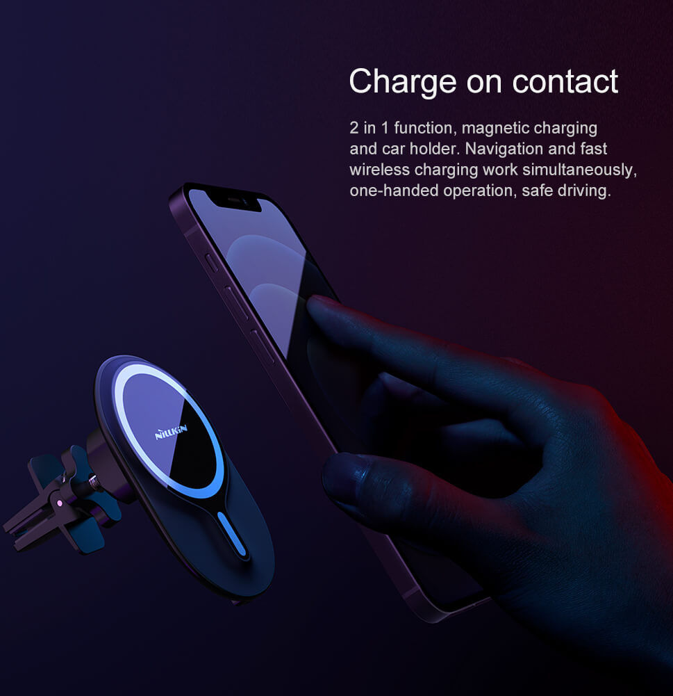 Nillkin Magnetische Ventilatierooster Houder met Draadloos MagSafe Opladen 10W afbeelding 11