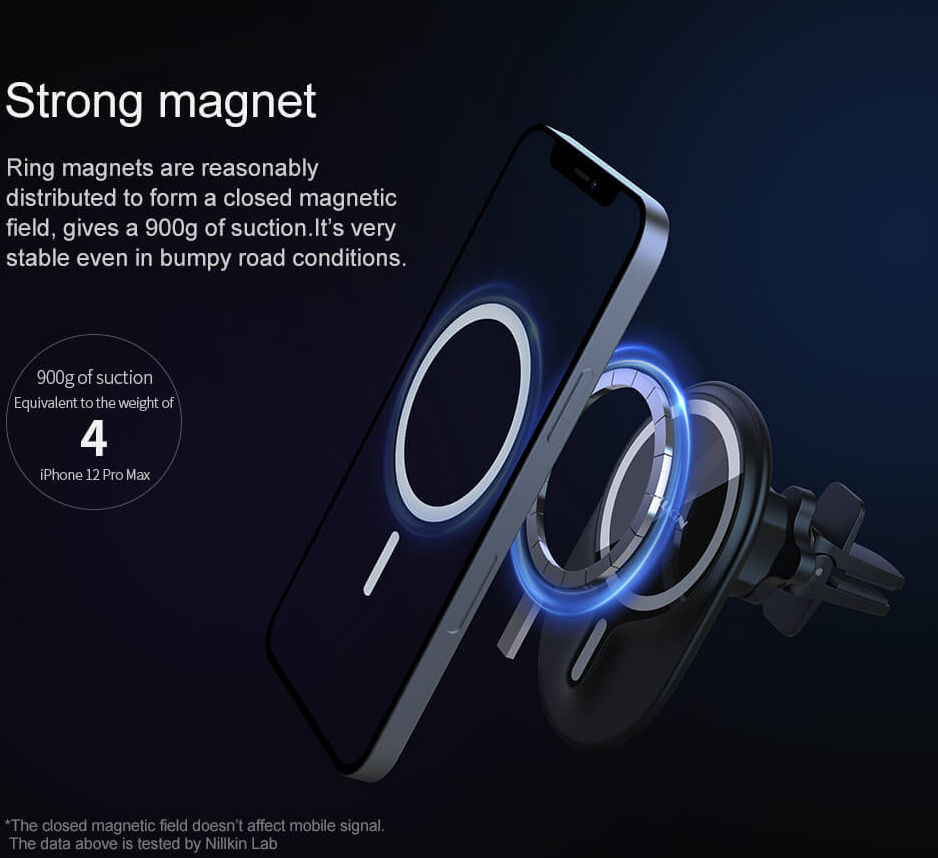 Nillkin Magnetische Ventilatierooster Houder met Draadloos MagSafe Opladen 10W afbeelding 12