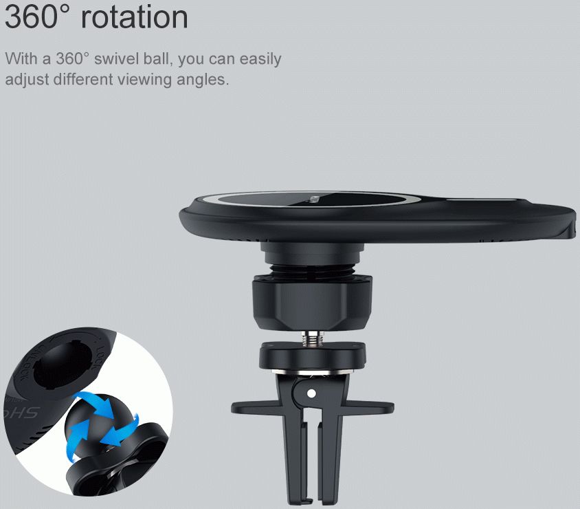 Nillkin Magnetische Ventilatierooster Houder met Draadloos MagSafe Opladen 10W afbeelding 14