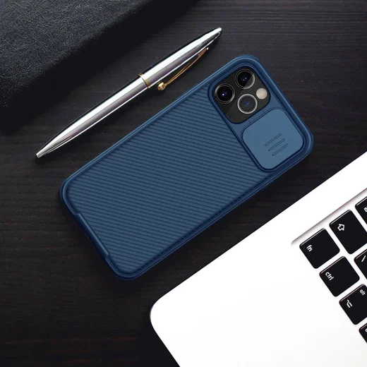 Nillkin CamShield iPhone 12/12 Pro MagSafe Hoesje Camera Slider Blauw afbeelding 5