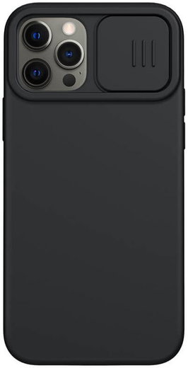 Nillkin iPhone 12/12 Pro Siliconen MagSafe Hoesje Camera Slider Zwart afbeelding 1