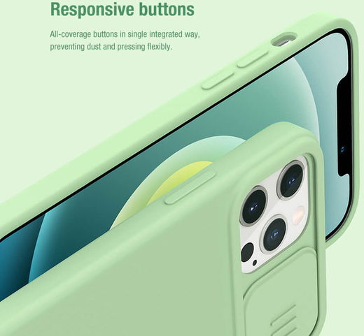 Nillkin iPhone 12/12 Pro Siliconen MagSafe Hoesje Camera Slider Zwart afbeelding 13