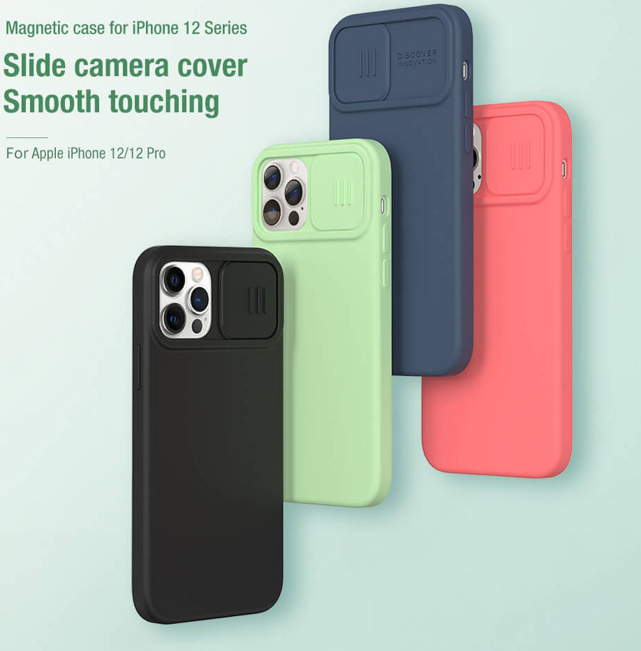 Nillkin iPhone 12/12 Pro Siliconen MagSafe Hoesje Camera Slider Zwart afbeelding 6