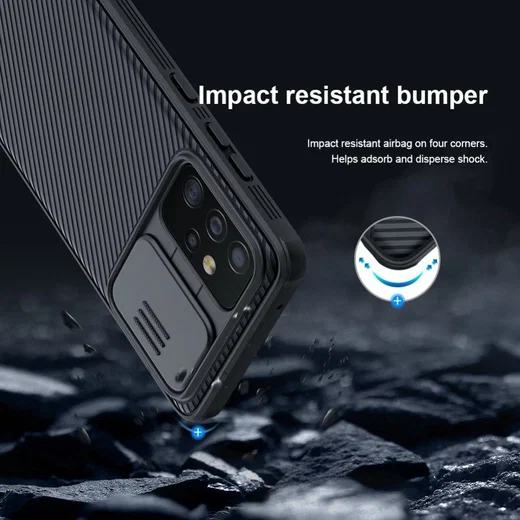 Nillkin Camshield Samsung Galaxy A52 / A52S Hoesje met Camera Slider Blauw afbeelding 9