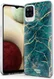 HappyCase Samsung Galaxy A12 Hoesje Flexibel TPU Aqua Marmer Print afbeelding 2