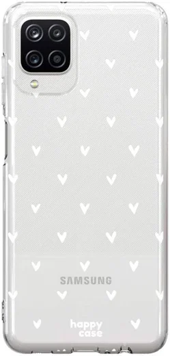 HappyCase Samsung Galaxy A12 Hoesje Flexibel TPU Hartjes Print afbeelding 1