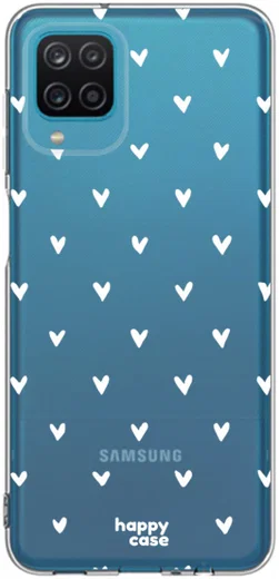 HappyCase Samsung Galaxy A12 Hoesje Flexibel TPU Hartjes Print afbeelding 8