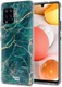 HappyCase Samsung Galaxy A42 Hoesje Flexibel TPU Aqua Marmer Print afbeelding 2
