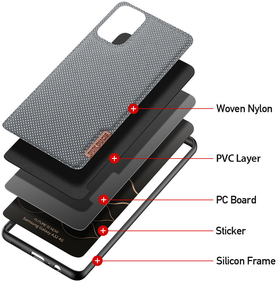 Dux Ducis Fino Series Samsung Galaxy A32 4G Hoesje Back Cover Blauw afbeelding 4