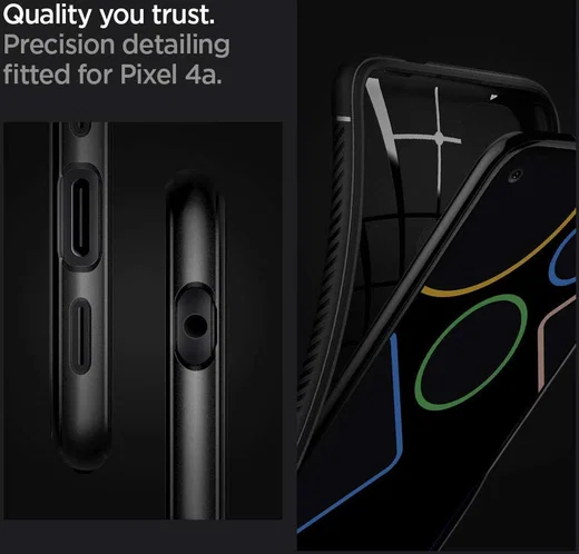 Spigen Rugged Armor Google Pixel 4A Hoesje Back Cover Zwart afbeelding 9