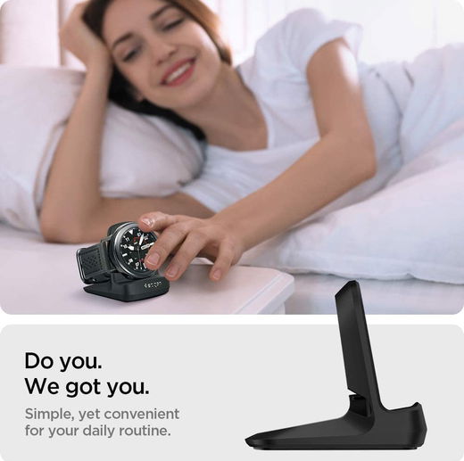 Spigen S352 Night Stand Houder Samsung Galaxy Watch Series Zwart afbeelding 6
