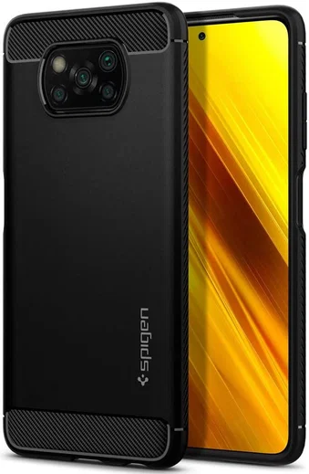 Spigen Rugged Armor Xiaomi Poco X3 / X3 Pro Hoesje Back Cover Zwart afbeelding 1