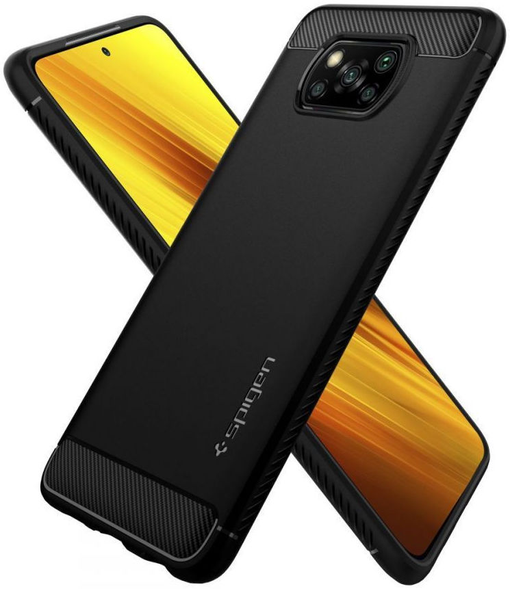 Spigen Rugged Armor Xiaomi Poco X3 / X3 Pro Hoesje Back Cover Zwart afbeelding 3