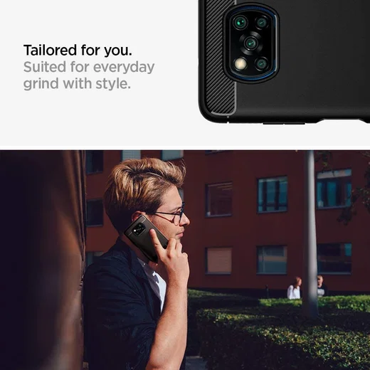 Spigen Rugged Armor Xiaomi Poco X3 / X3 Pro Hoesje Back Cover Zwart afbeelding 6