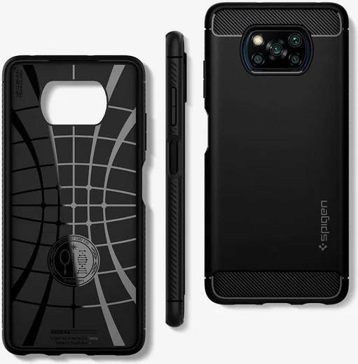 Spigen Rugged Armor Xiaomi Poco X3 / X3 Pro Hoesje Back Cover Zwart afbeelding 9