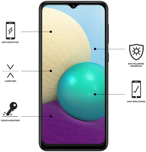 Eiger Samsung Galaxy A02s Display Folie Screen Protector [2-Pack] afbeelding 4