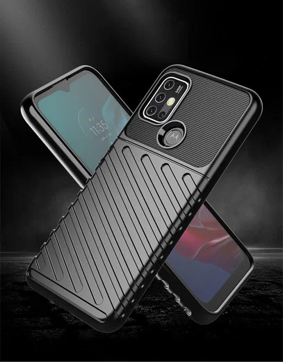 Motorola Moto G10/G20/G30 Hoesje Twill Thunder TPU Back Cover Zwart afbeelding 4