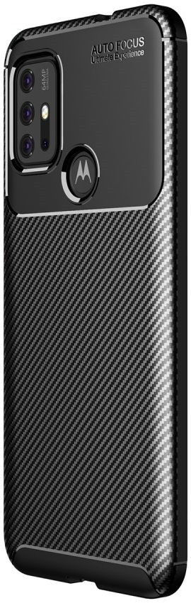 Motorola Moto G10/G20/G30 Hoesje Siliconen Carbon TPU Back Cover Zwart afbeelding 1