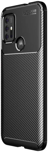 Motorola Moto G10/G20/G30 Hoesje Siliconen Carbon TPU Back Cover Zwart afbeelding 1