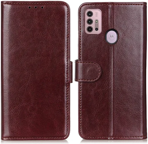 Motorola Moto G10 / G20 / G30 Hoesje Vintage Book Case Kunstleer Bruin afbeelding 6