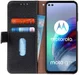 KHAZNEH Motorola Moto G100 Hoesje Wallet Book Case Zwart afbeelding 1