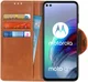 Motorola Moto G100 Hoesje Portemonnee Book Case Kunstleer Bruin afbeelding 1