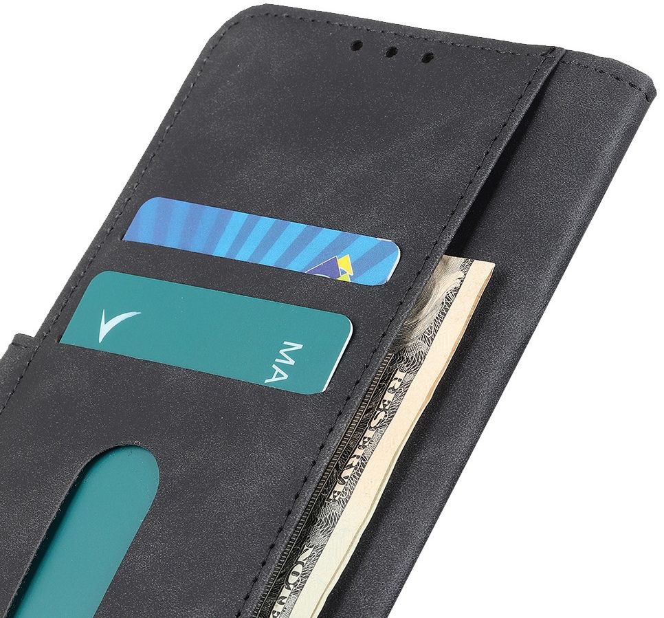 KHAZNEH Motorola Moto G100 Hoesje Retro Wallet Book Case Grijs afbeelding 4