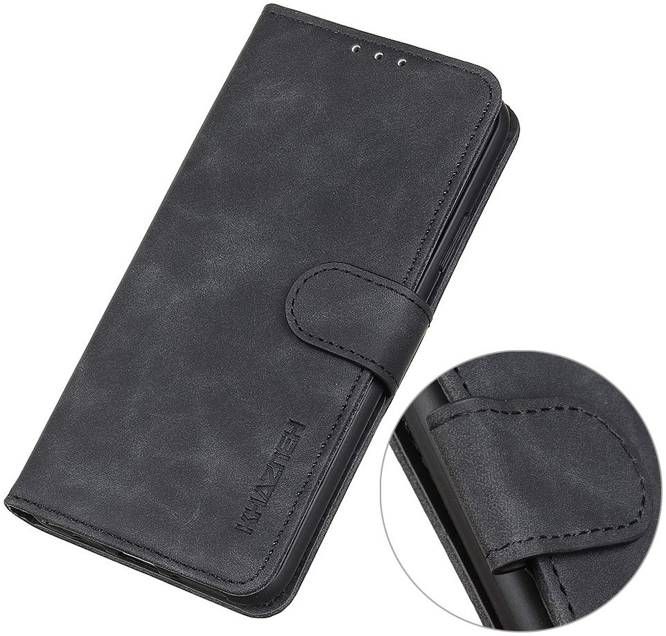 KHAZNEH Motorola Moto G100 Hoesje Retro Wallet Book Case Grijs afbeelding 8