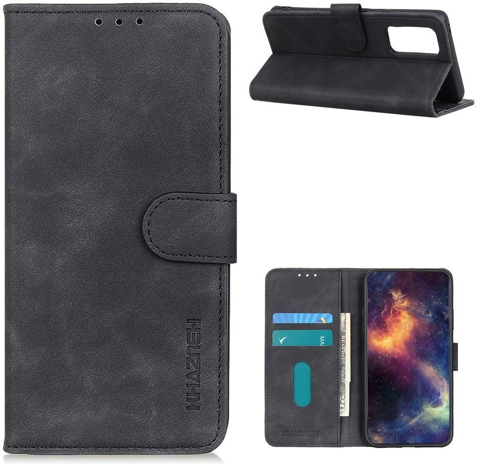 Oppo Find X3 Neo Hoesje Retro Book Case Kunstleer Zwart afbeelding 5