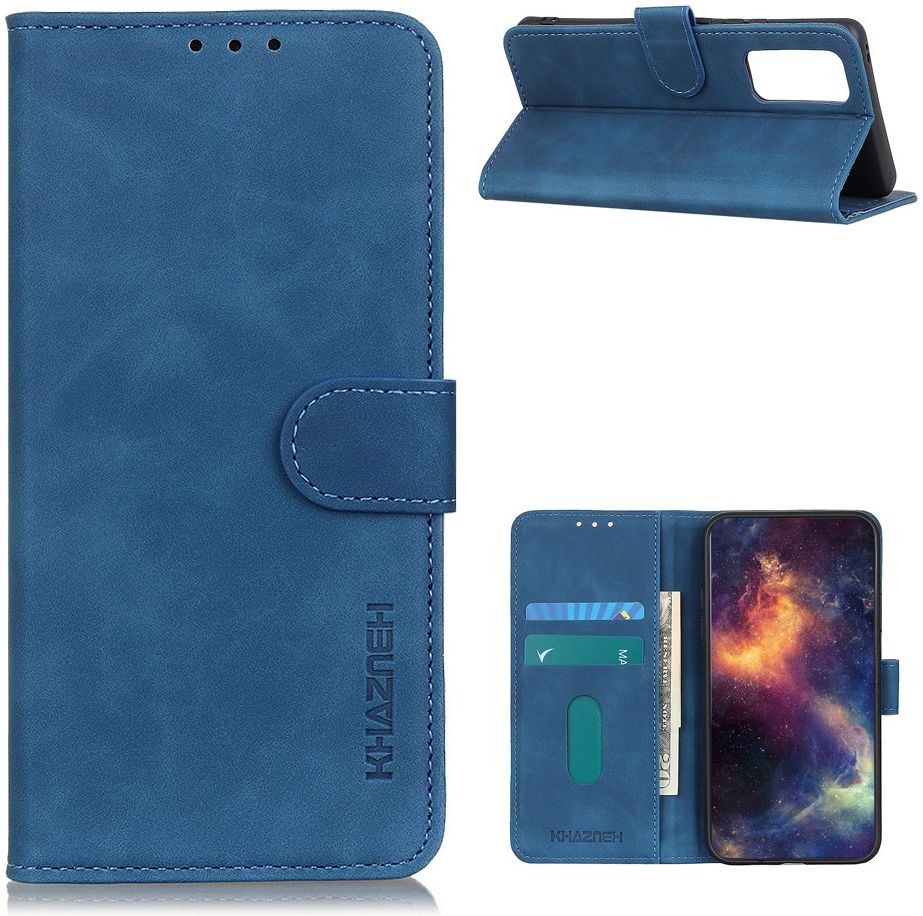 KHAZNEH Oppo Find X3 Neo Hoesje Retro Wallet Book Case Blauw afbeelding 5