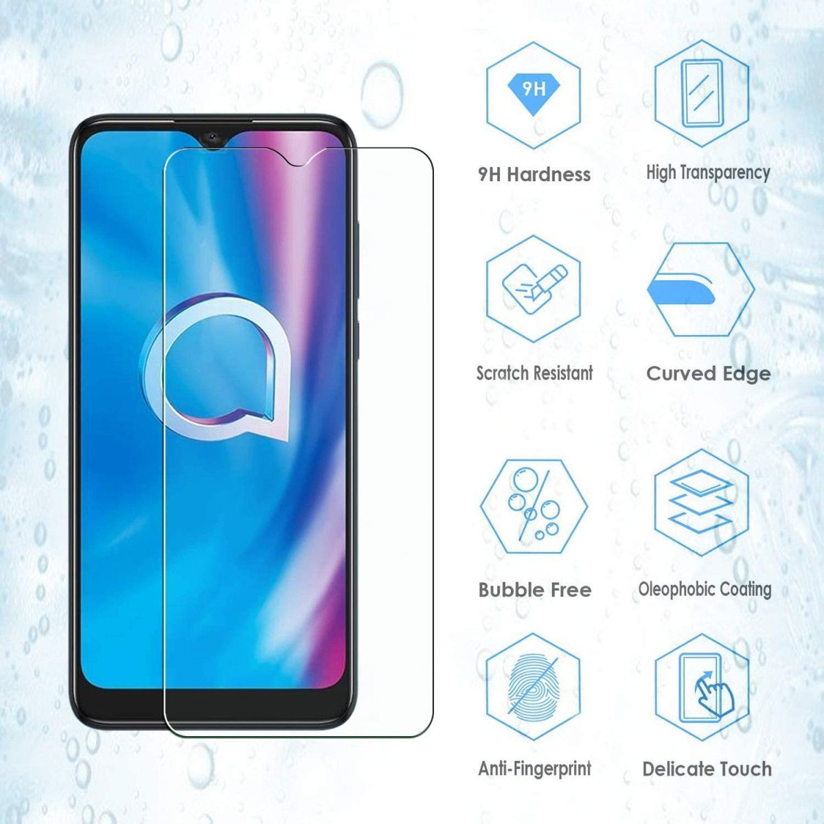 Alcatel 3L (2021) Screen Protector 0.3mm Arc Edge Tempered Glass afbeelding 2