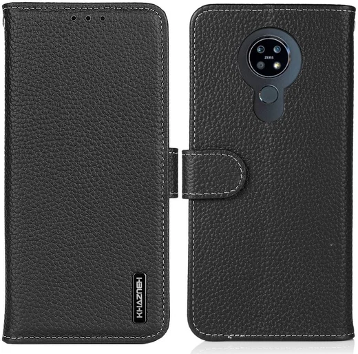 Nokia 6.3 / G10 / G20 Hoesje Portemonnee Book Case Echt Leer Zwart afbeelding 4