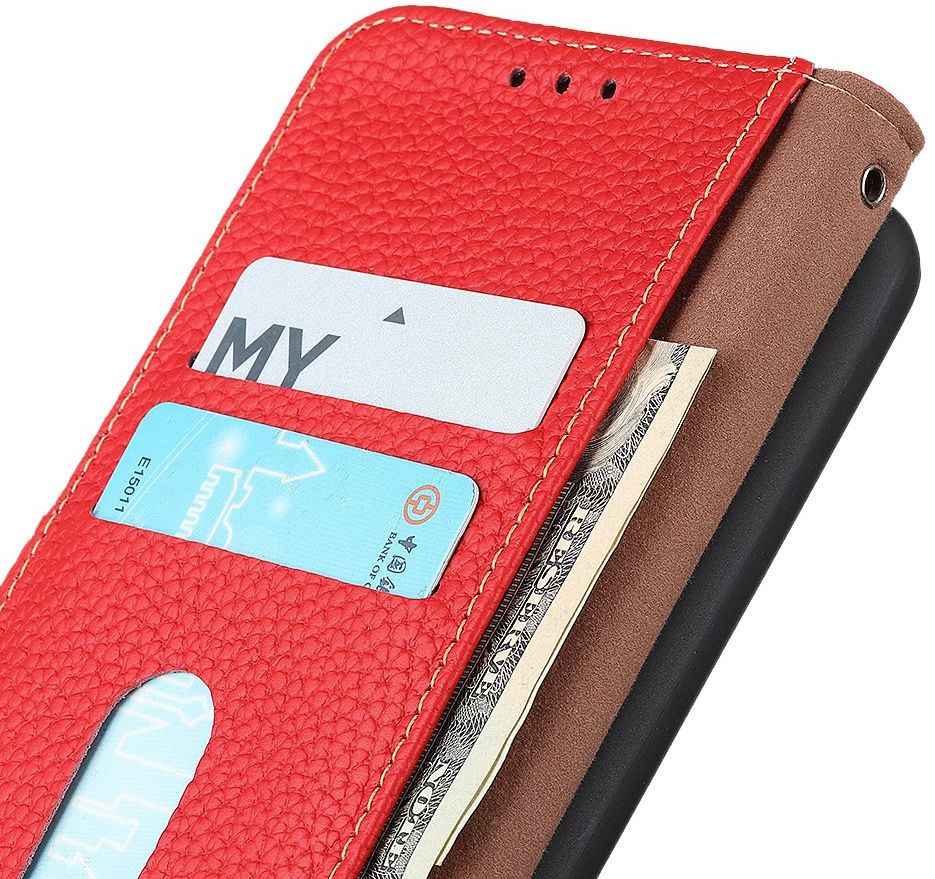 Nokia 6.3 / G10 / G20 Hoesje Portemonnee Book Case Echt Leer Rood afbeelding 3