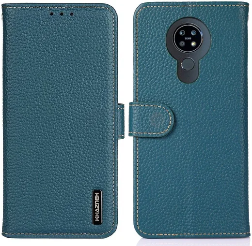 Nokia 6.3 / G10 / G20 Hoesje Portemonnee Book Case Echt Leer Groen afbeelding 4